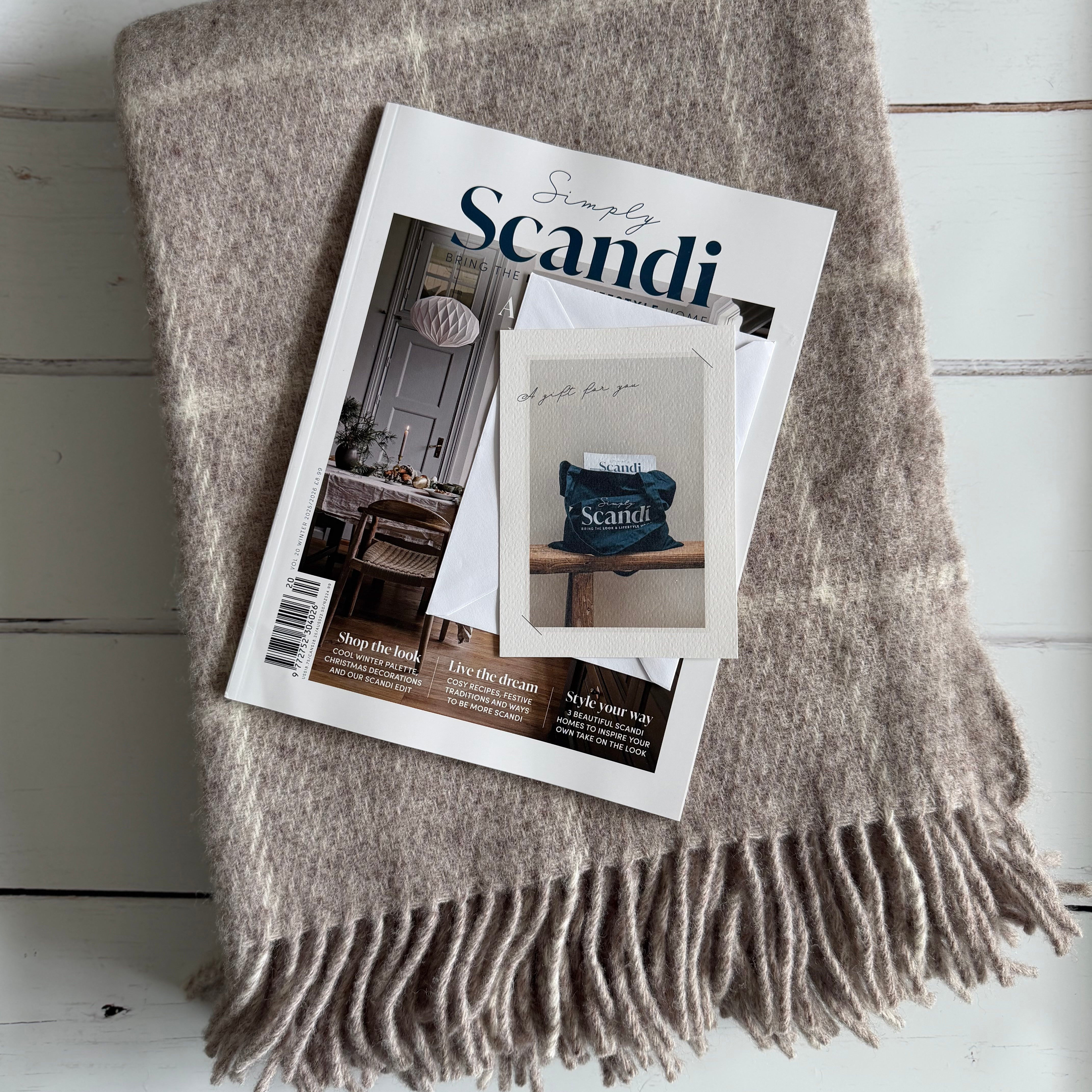 Simply Scandi 4 issue gift subscription + Klippan throw