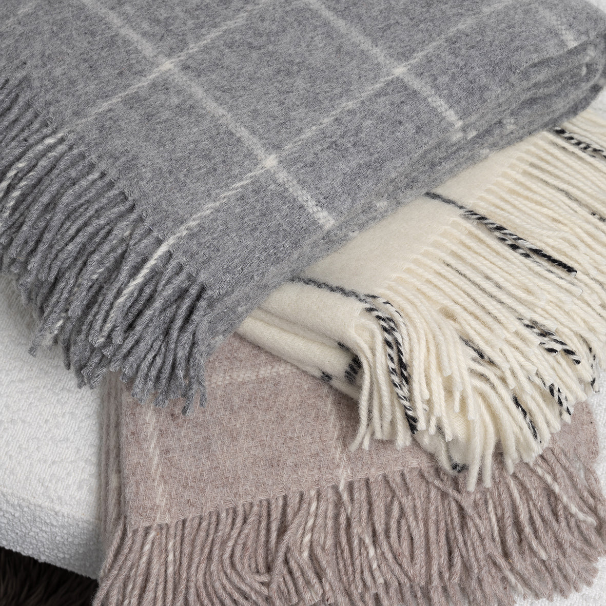Vinga Island lambswool throw by Klippan