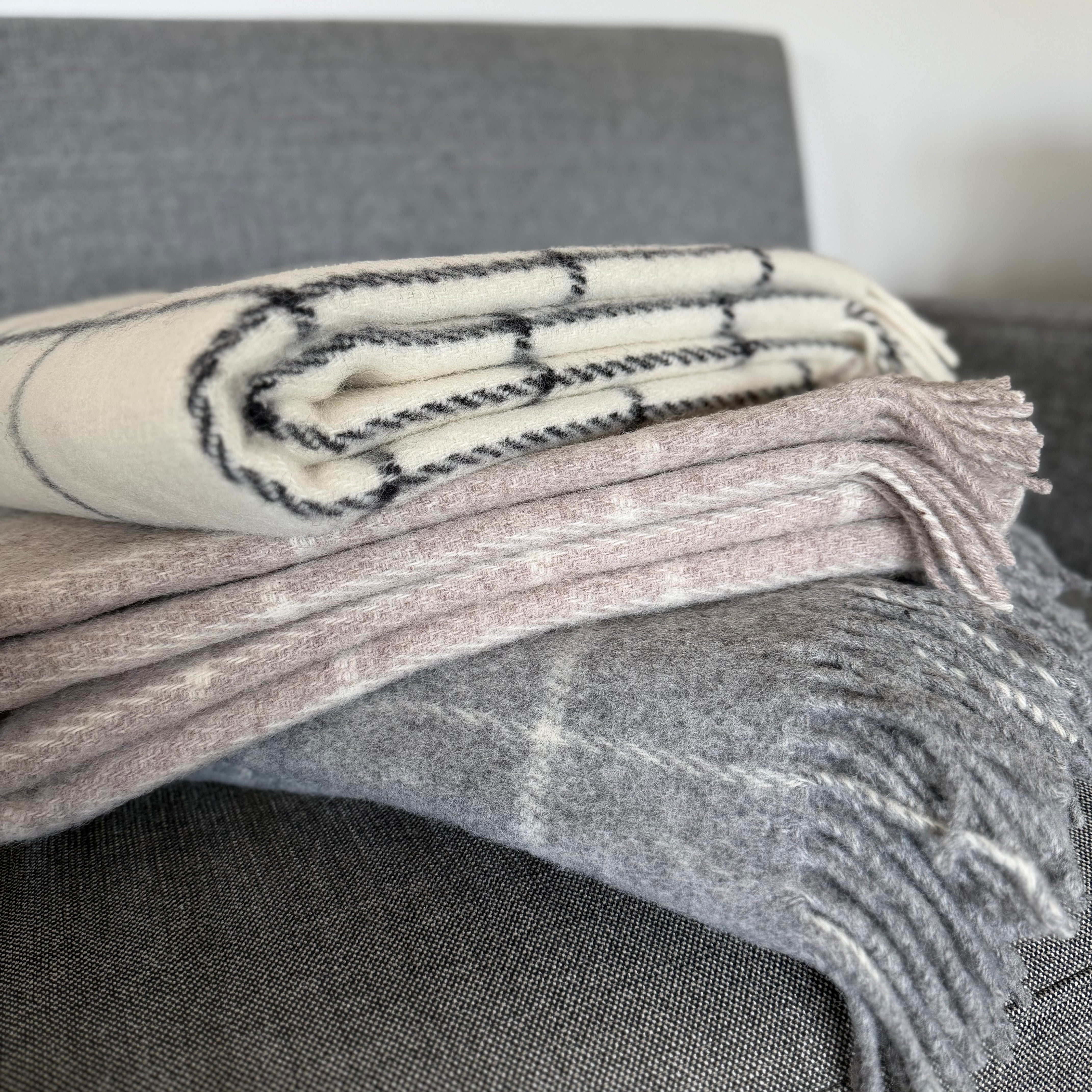 Vinga Island lambswool throw by Klippan